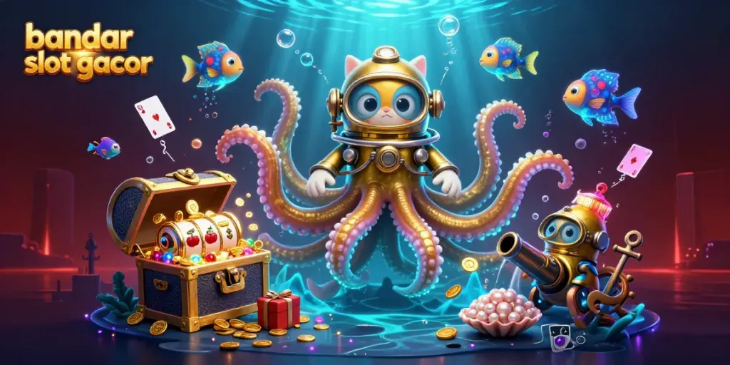 Mengakses bandar slot gacor dengan memvisualisasikan karakter 3D lucu di dunia bawah laut penuh harta.
